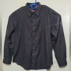 Robert Graham Black Paisley Casual Button Down Dress Shirt Men's Size XL